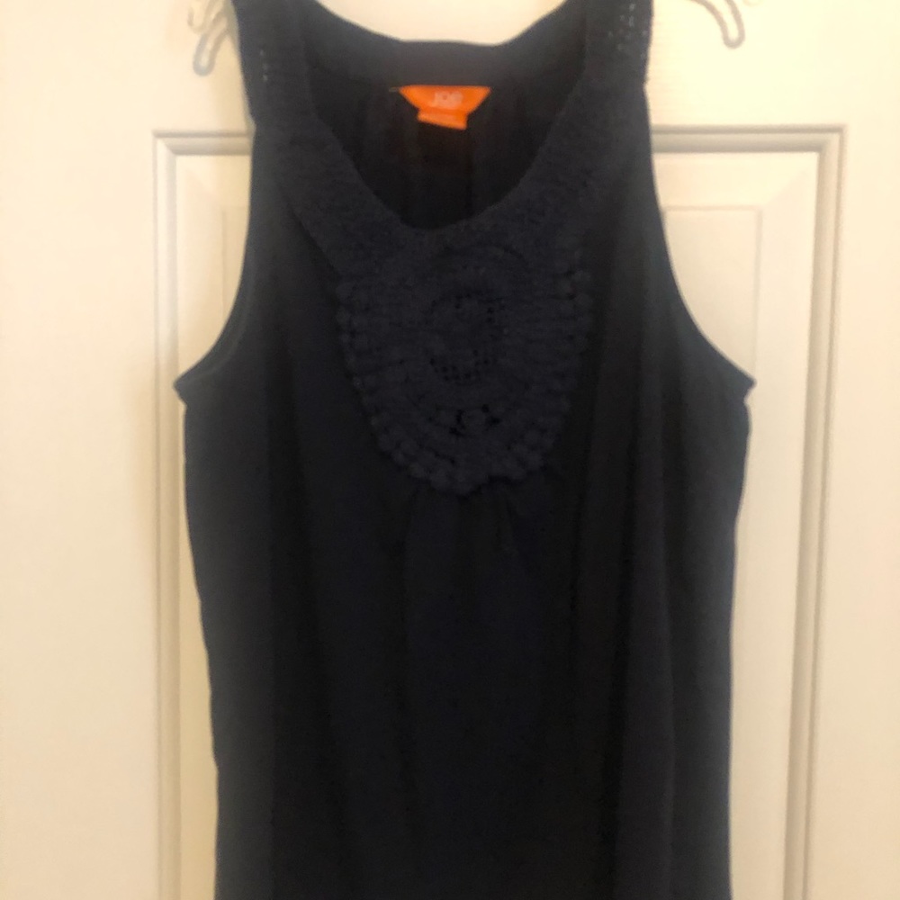 Embroidered Navy Top